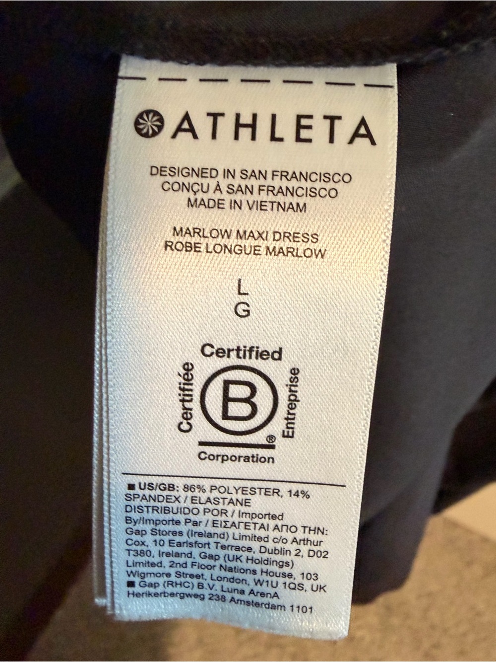 Athleta Marlow Maxi Dress, Black, Size L - Picture 7 of 7